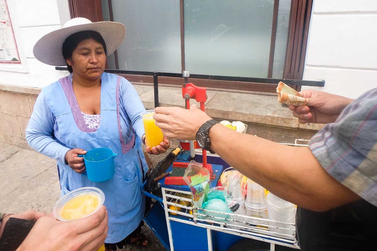 On a food tour in La Paz, Bolivia