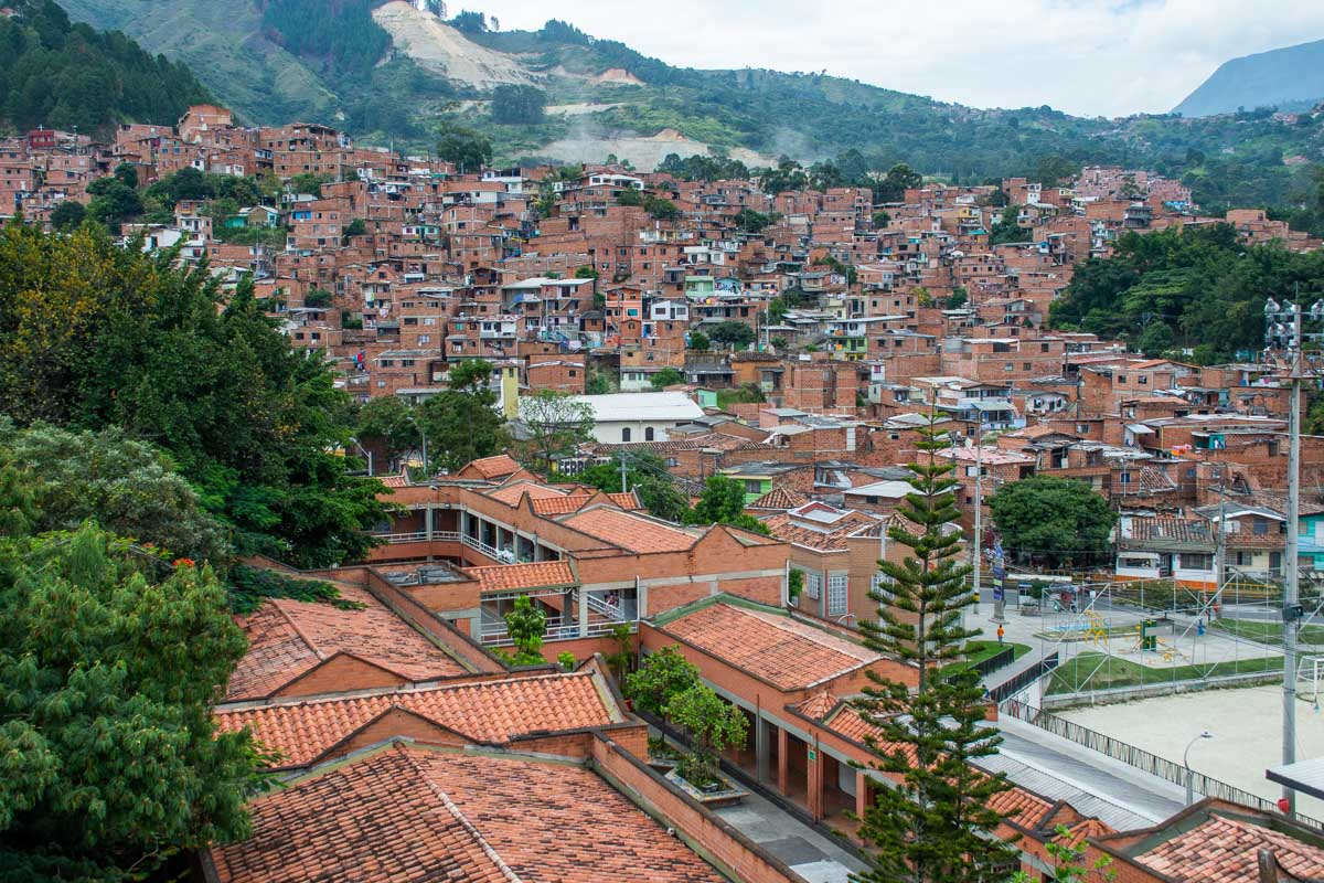Scenic view over Comuna 13 in Medellin