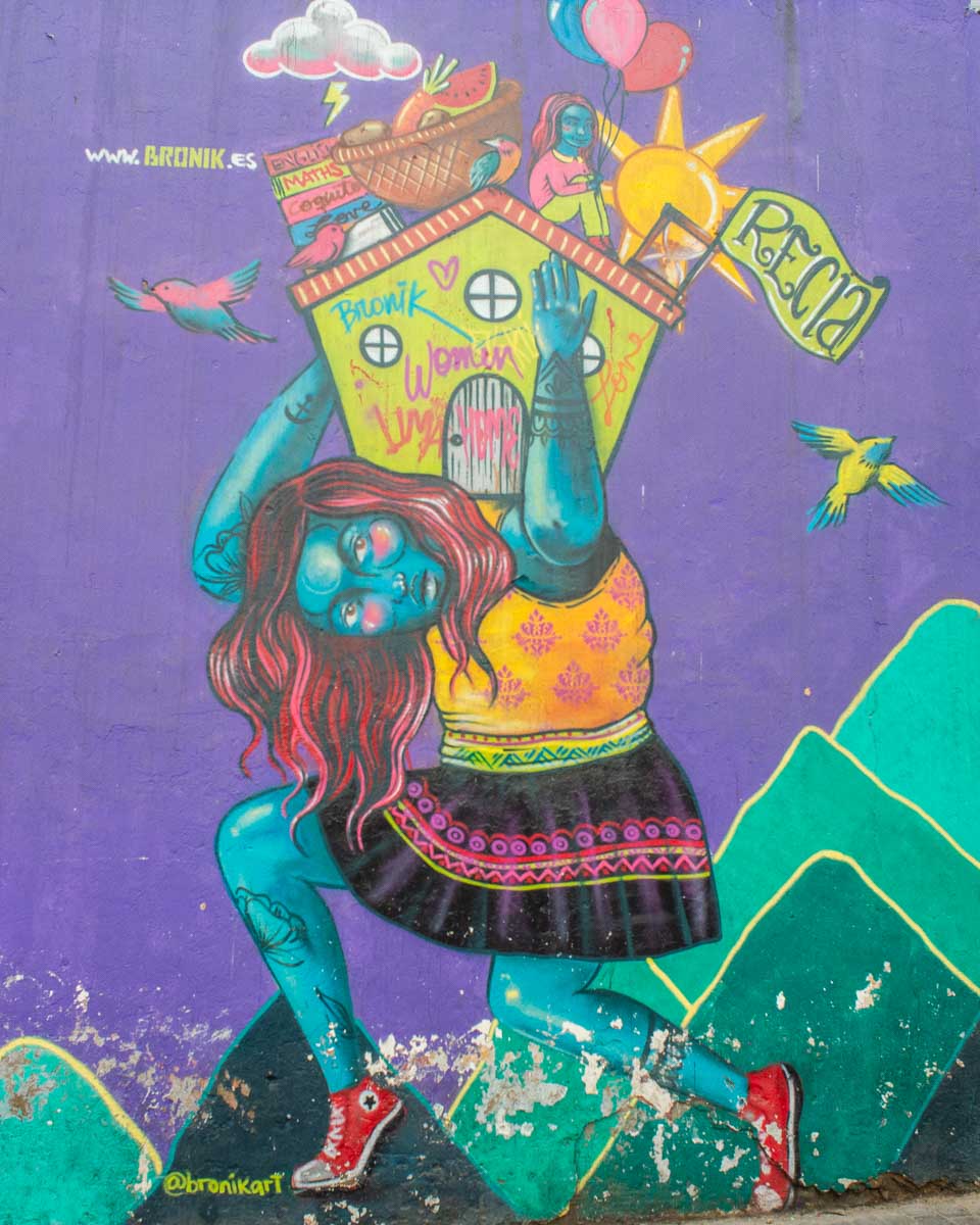 Street art on a Barranco Graffiti Free Walking Tour