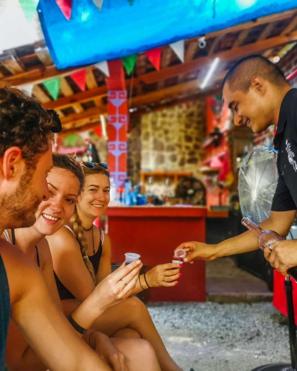 Tasting Tequila in Tulum, Mexico on a guided tour