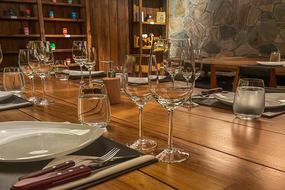 The table set up for the Argentine Experience in Buenos Aires