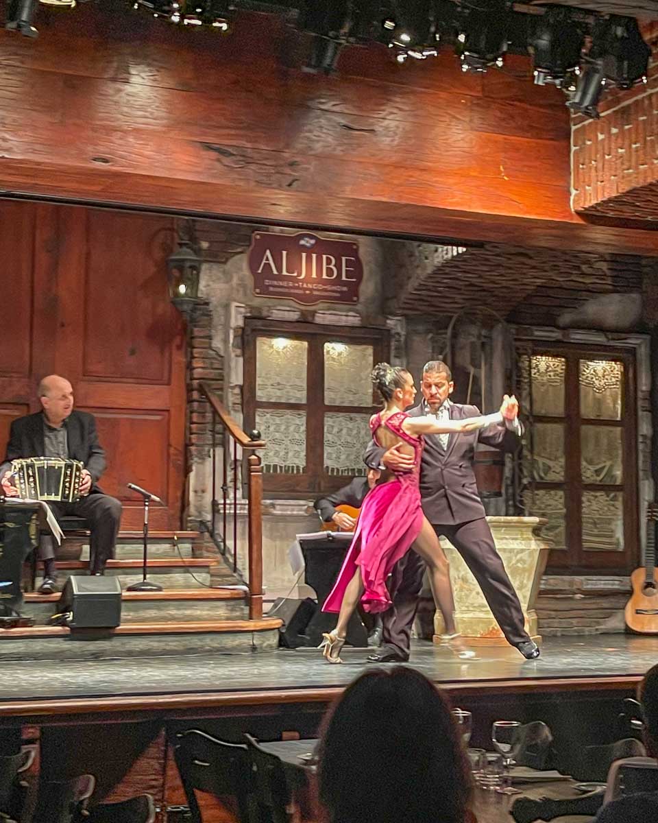 View from the crowd of the tango show in Buenos Aires, Argentina