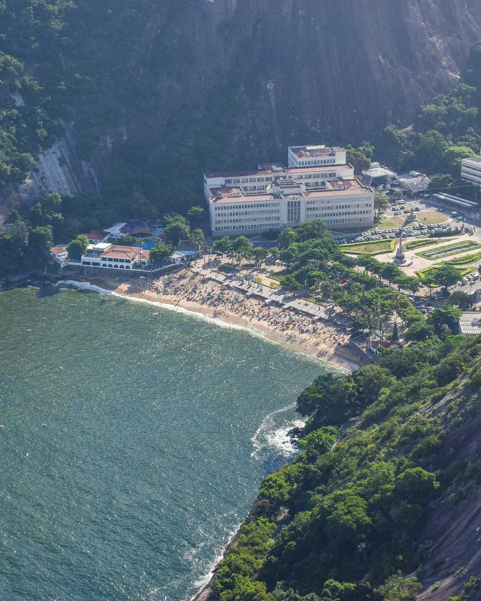 View of Red Beach from Sugarloaf Mountain (Pão de Açúcar) in Rio de Janeiro, Brazil