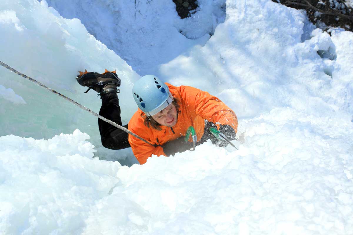 ice climbing on Huayna Glacier