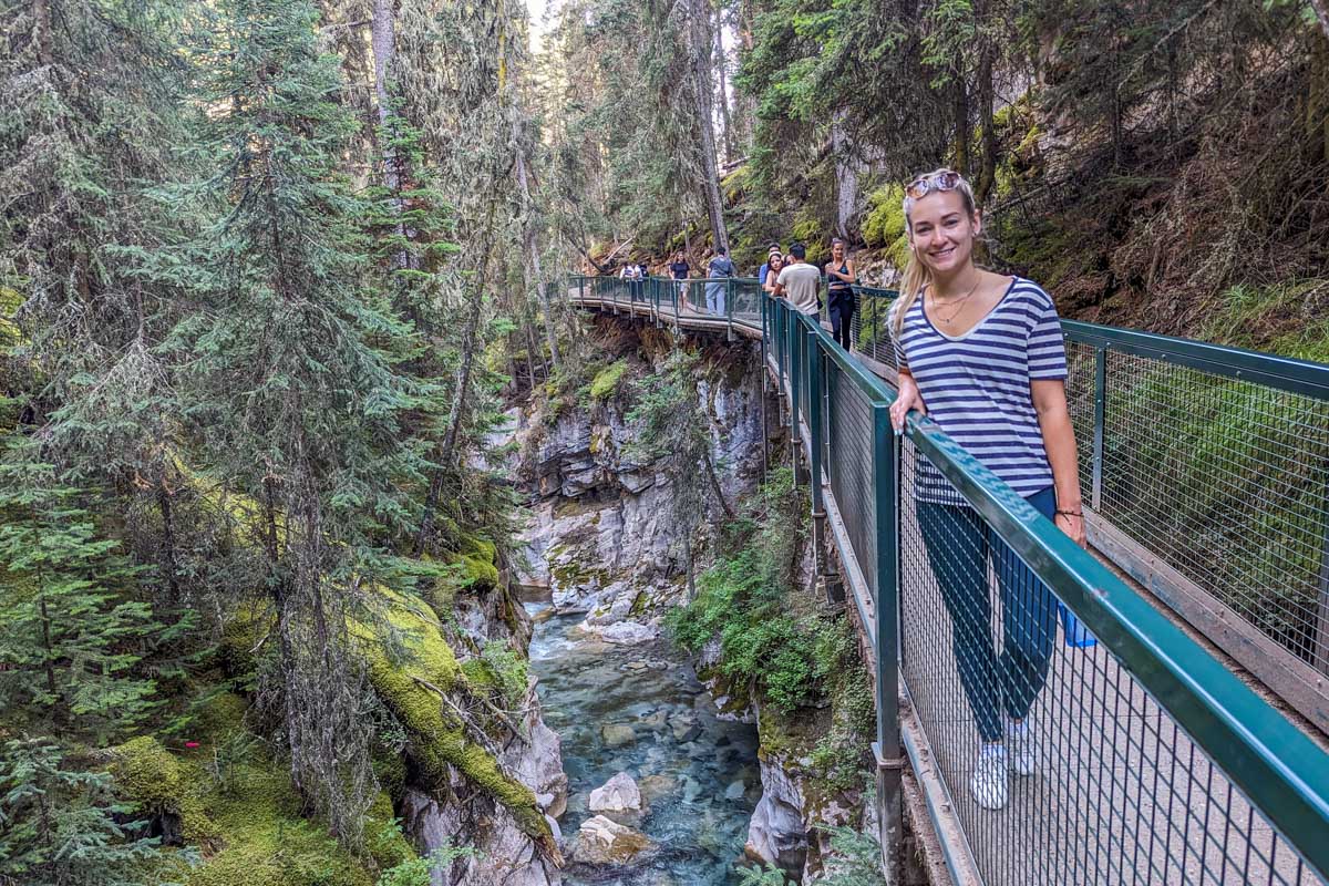 Bailey at Johnston Canyon in Banff National Park