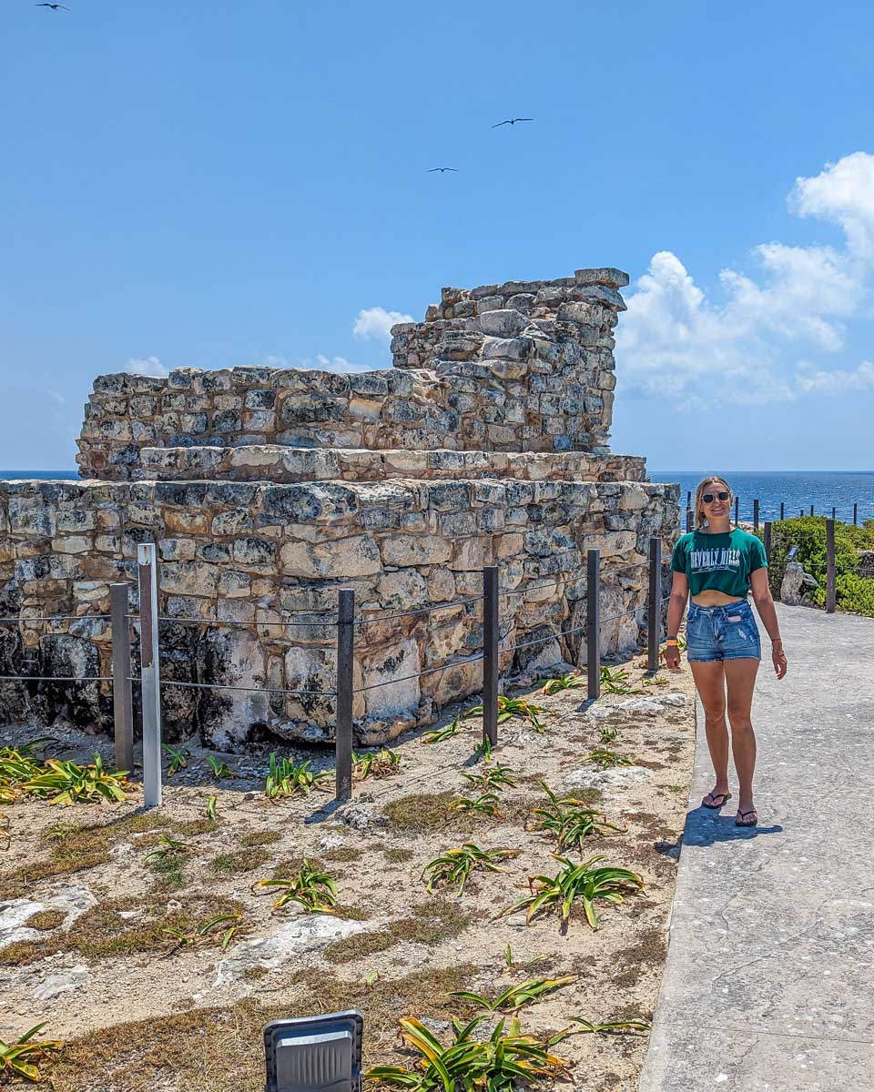 Bailey at the ruins at Punta Sur, Isla Mujeres