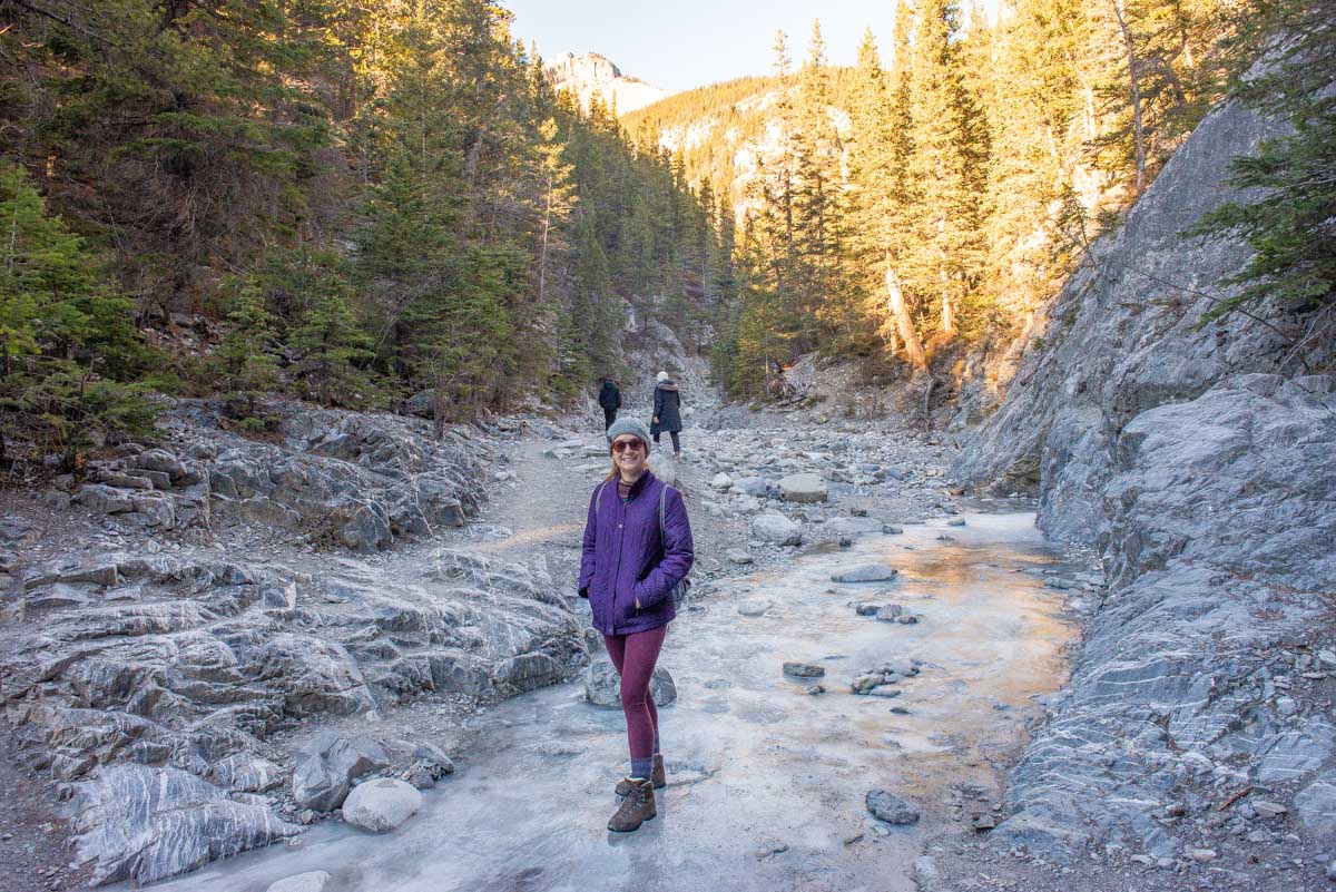 Bailey in Grotto Canyon in winter