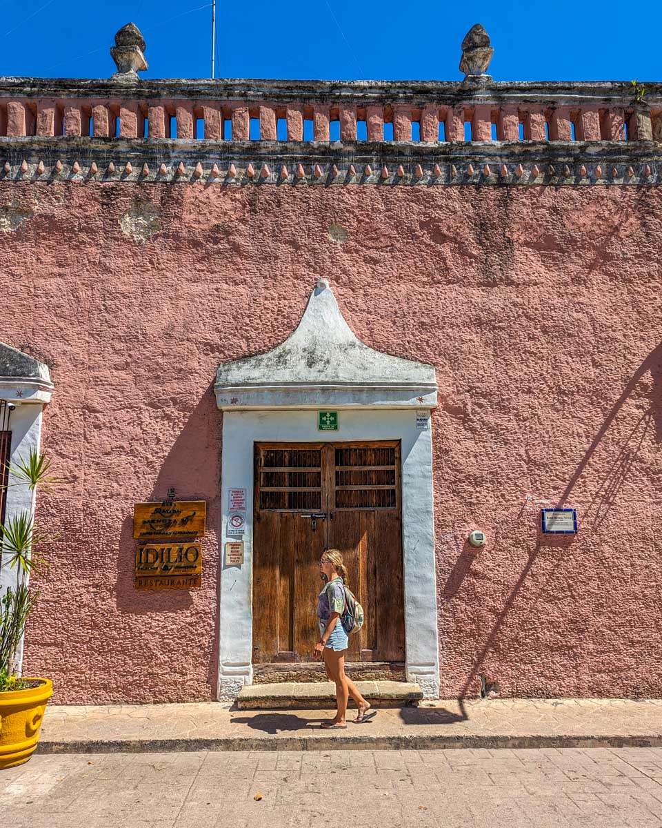Bailey walks the cite streets of Valladolid