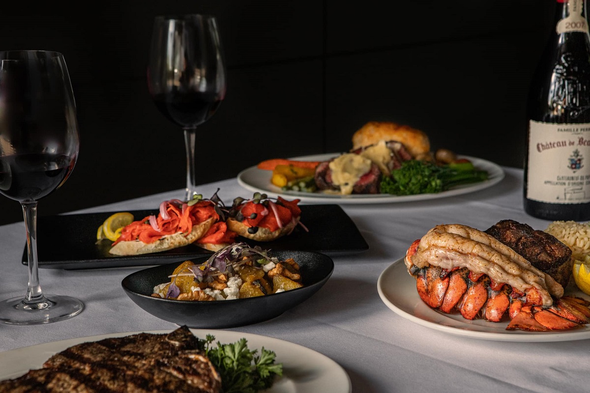 a selection of steak and seafood at Caesar's Steakhouse and Lounge in downtown Calgary