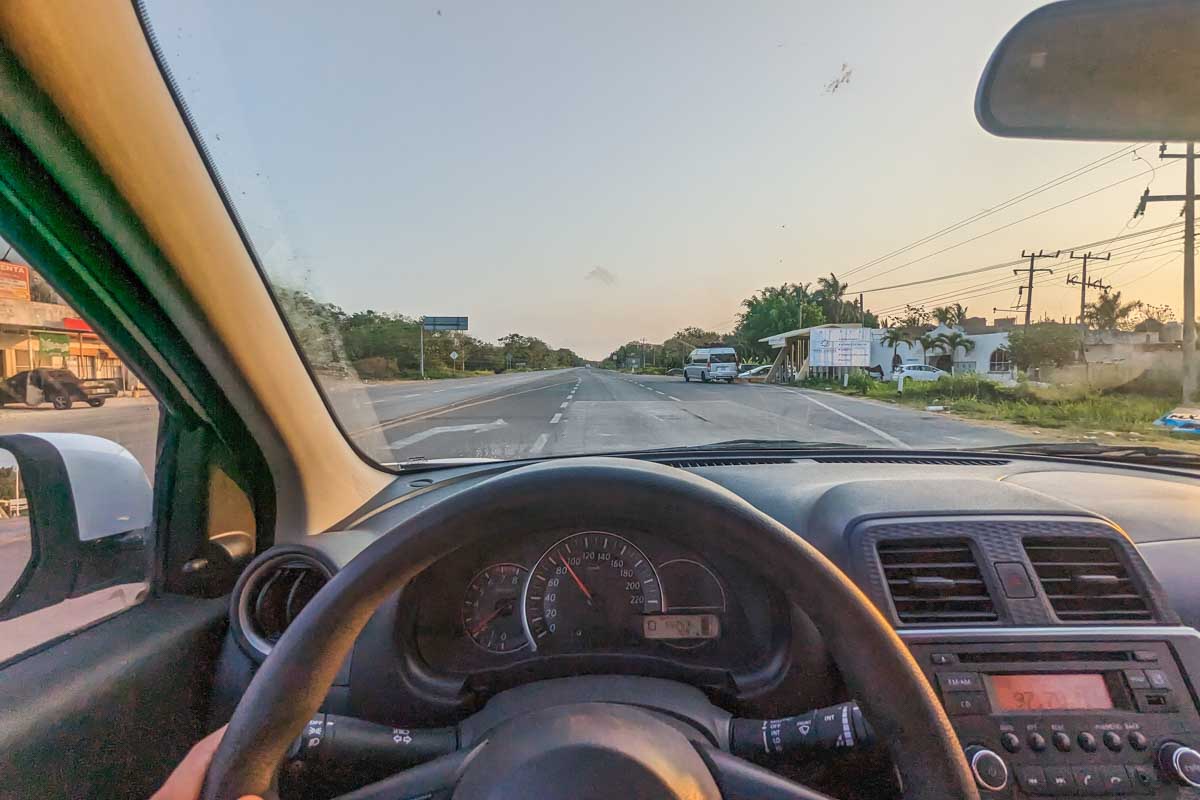 Driving on the roads south of Buenos Aires, Argentina