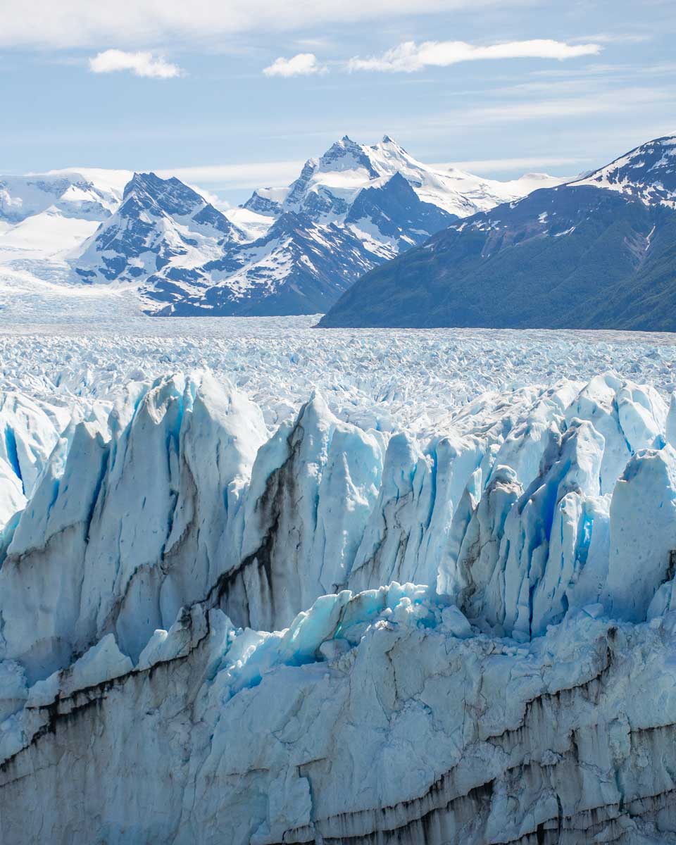 Ice wall of the Perito Moreno Glacier in Argentina