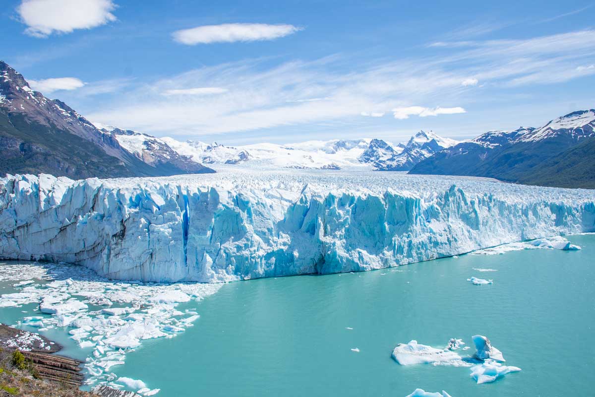 Landscape view of the Perito Moreno Glacier in Patagonia, Argentina