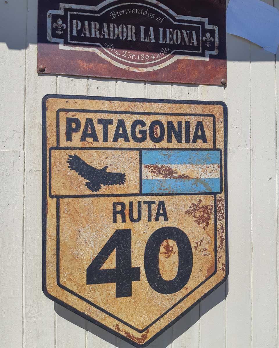 Ruta 40 sign in Patagonia, Argentina