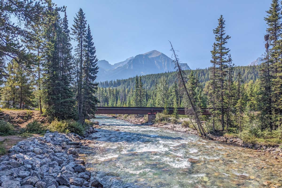 Scenic views of the river that runs through Lake Louise
