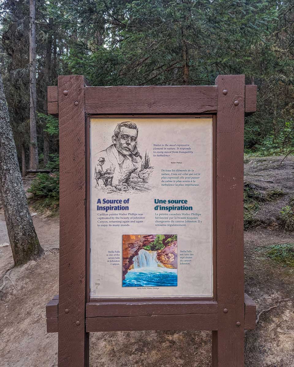 Sign at Johnston Canyon in Banff National Park