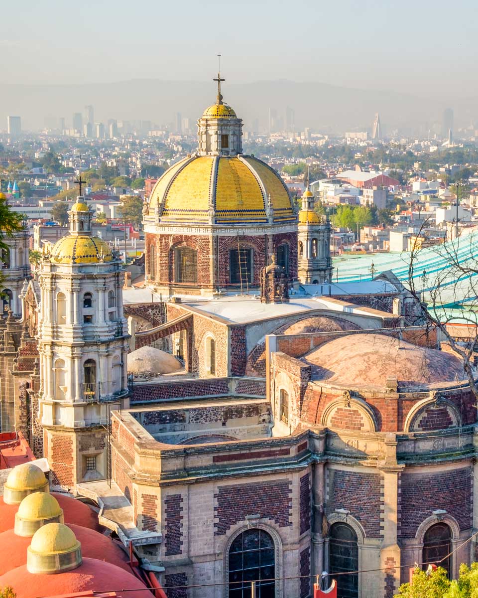 View from above of the View from above of the basilica of our lady of guadalupe in Mexico