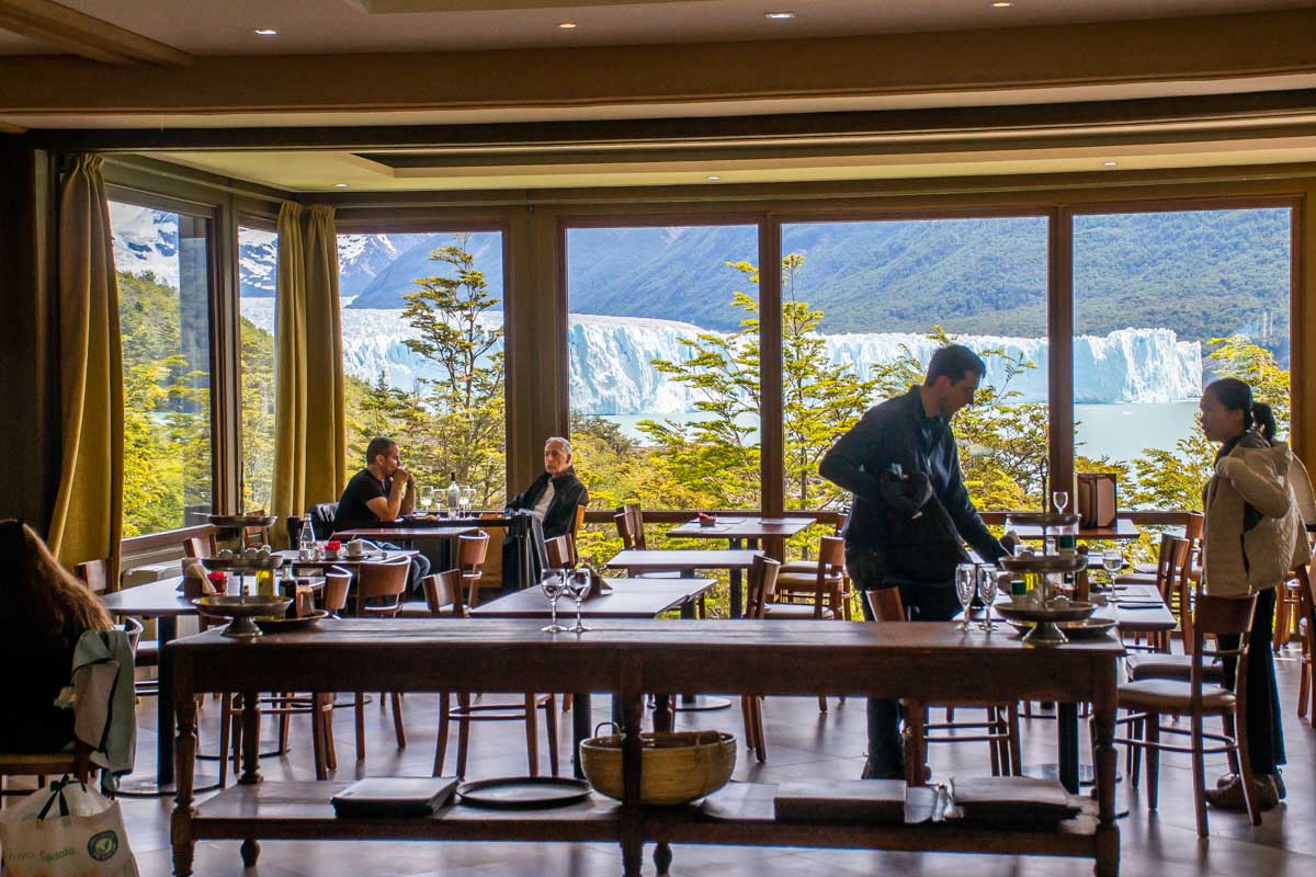 View from the windows at Restó del Glaciar Perito Moreno
