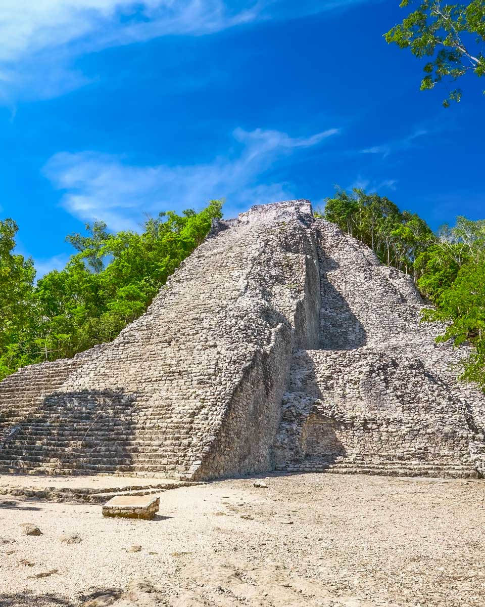 Huge temple at the Coba Ruins in Mexico