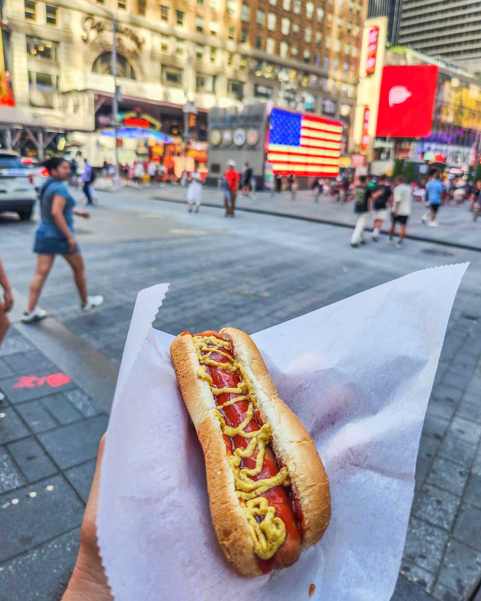 A New york City hot dog in NYC