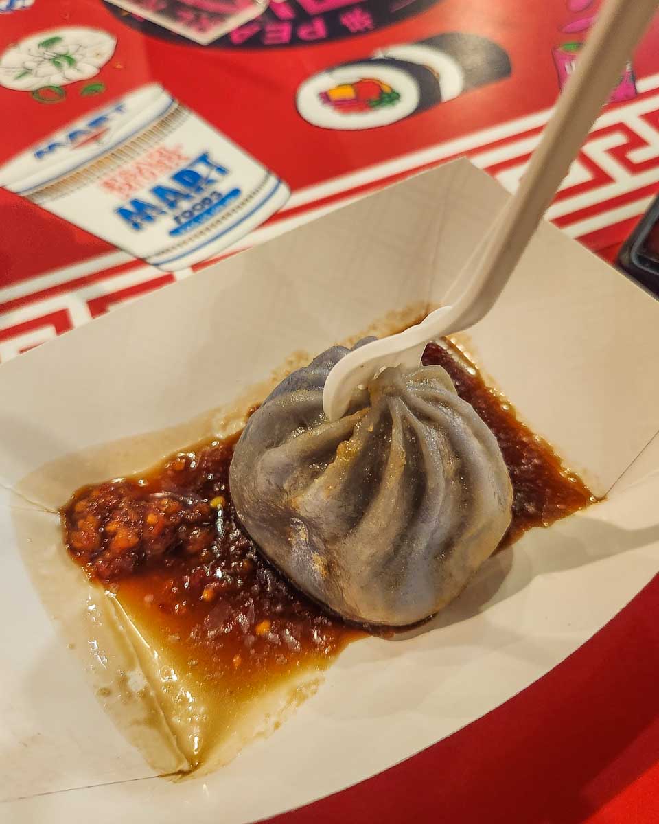 A bao on our food tour in the Chelsea Market in NYC