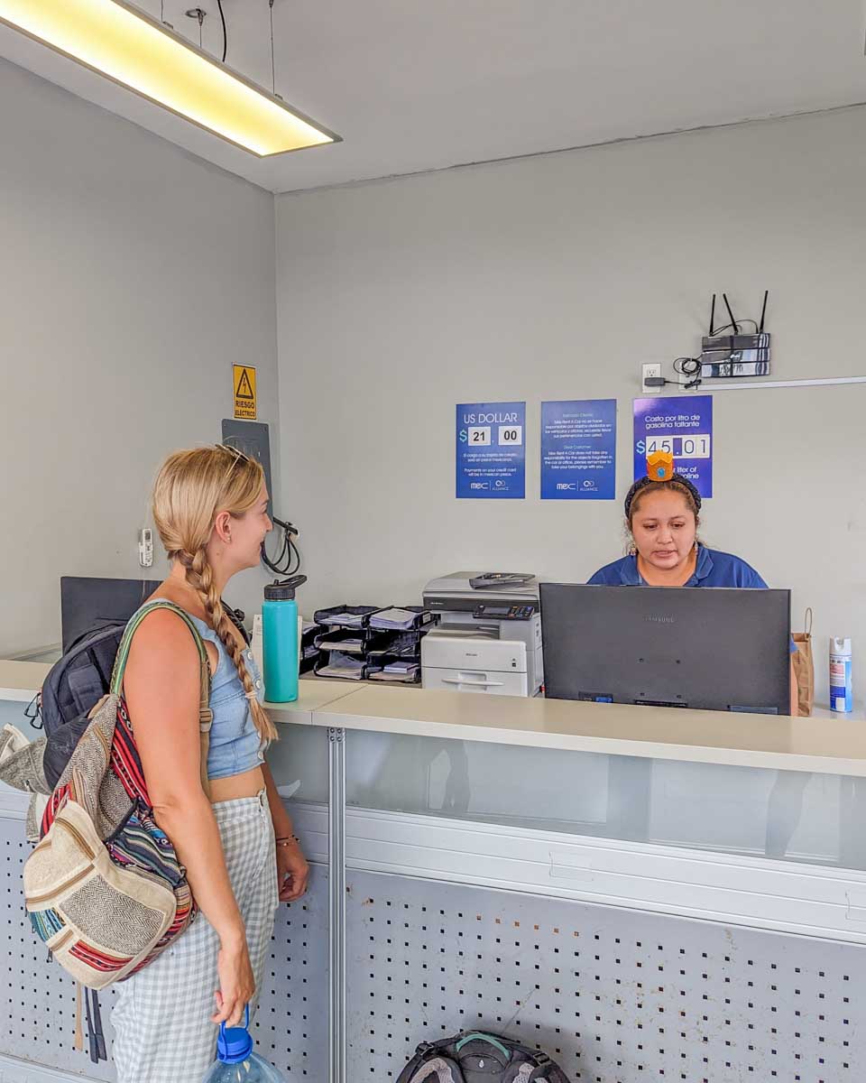 Bailey dropping our rental car off in Puerto Vallarta airport