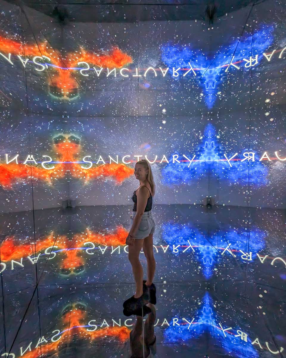 Bailey in an experience at Mystika Immersive, Tulum