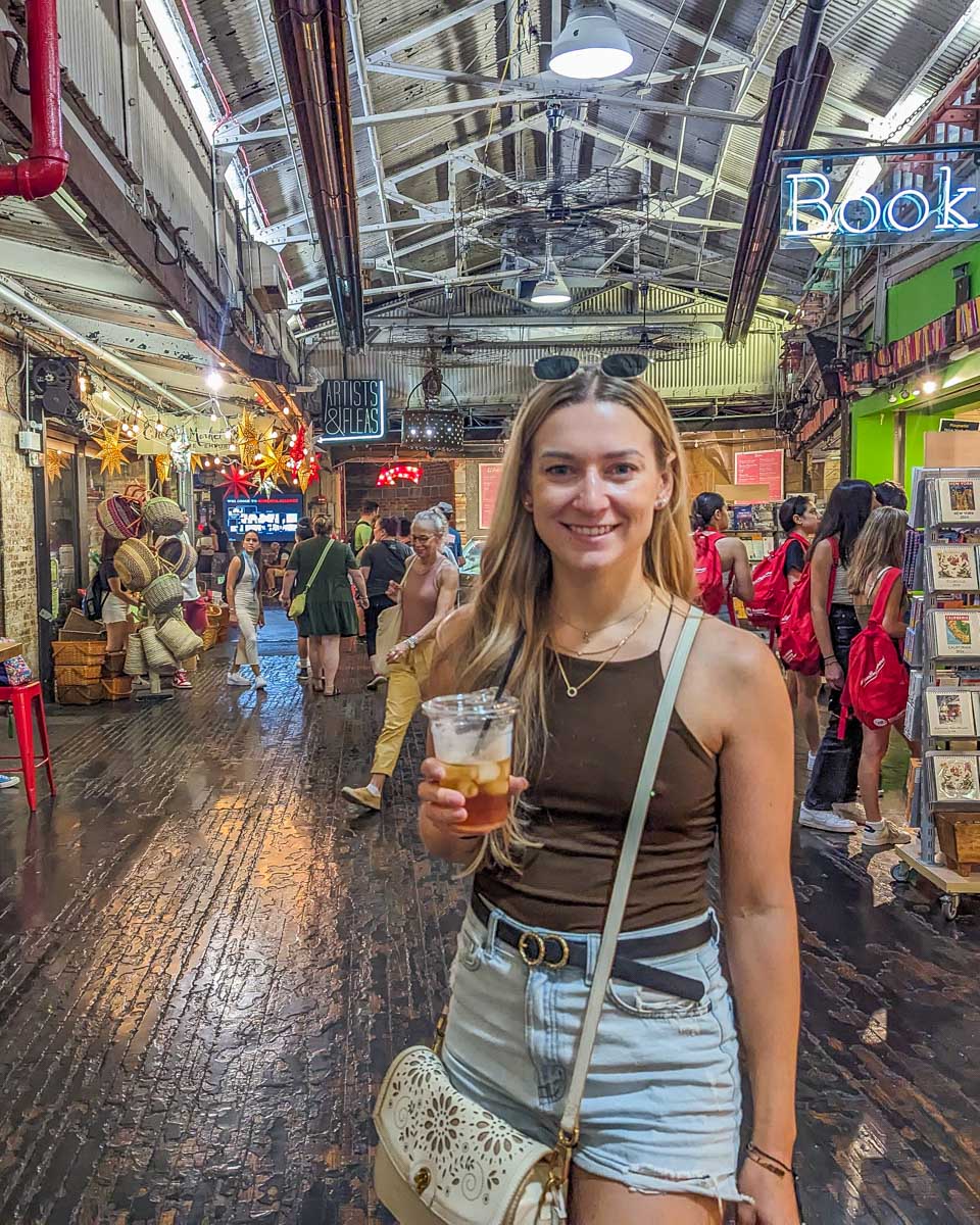 Bailey in the Chelsea Market during our free time on our Chelsea Market food tour
