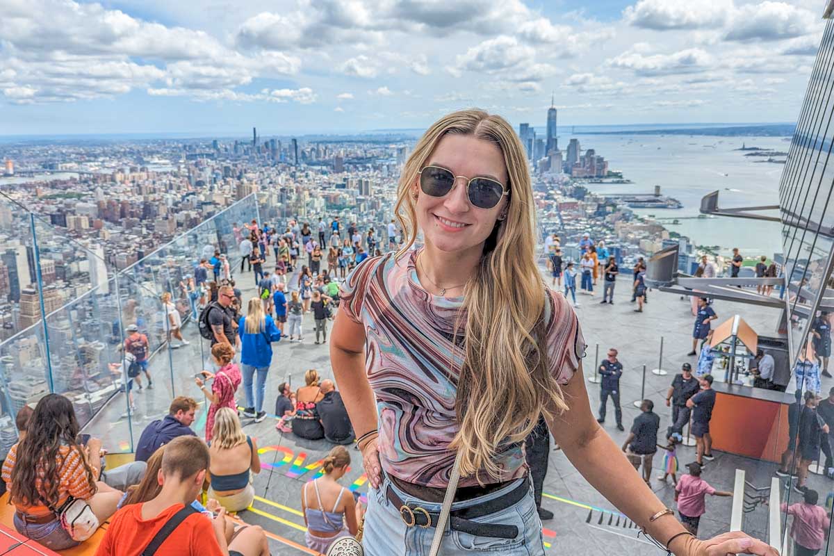 Bailey stands above the Edge NYC Observation deck