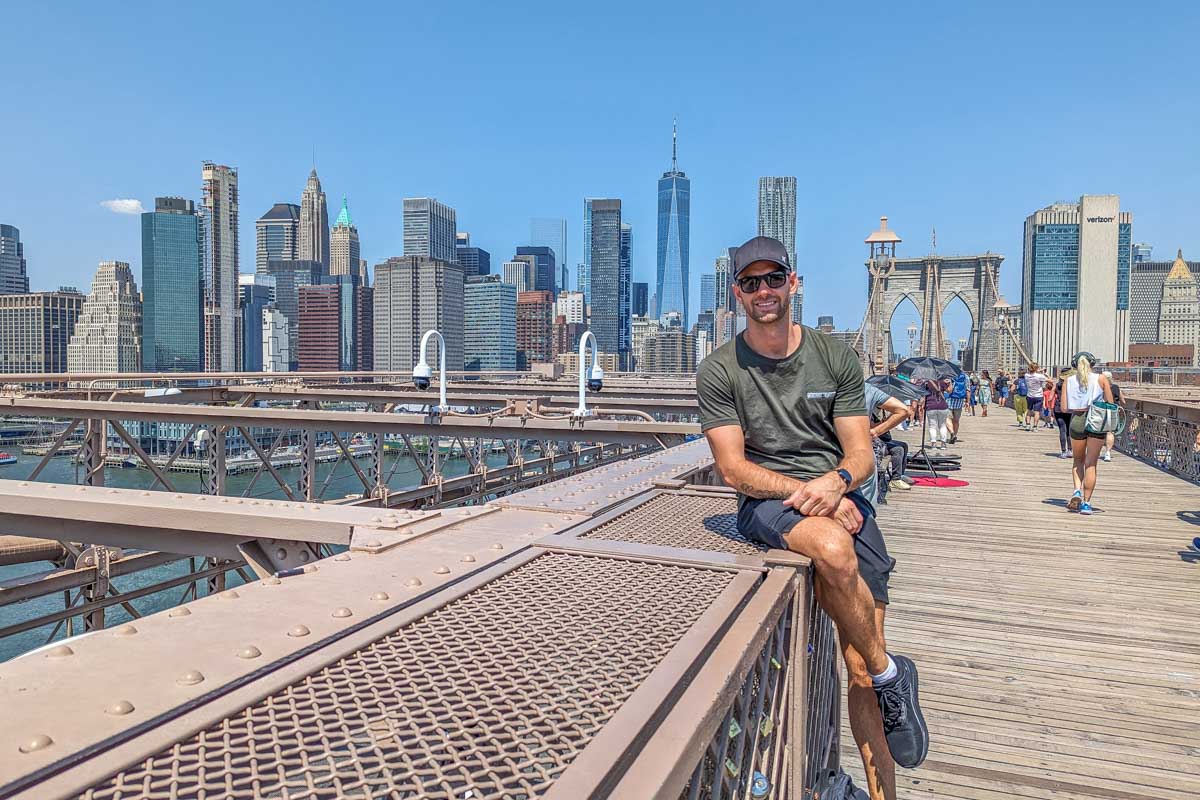 Daniel on the Brooklyn Bridge