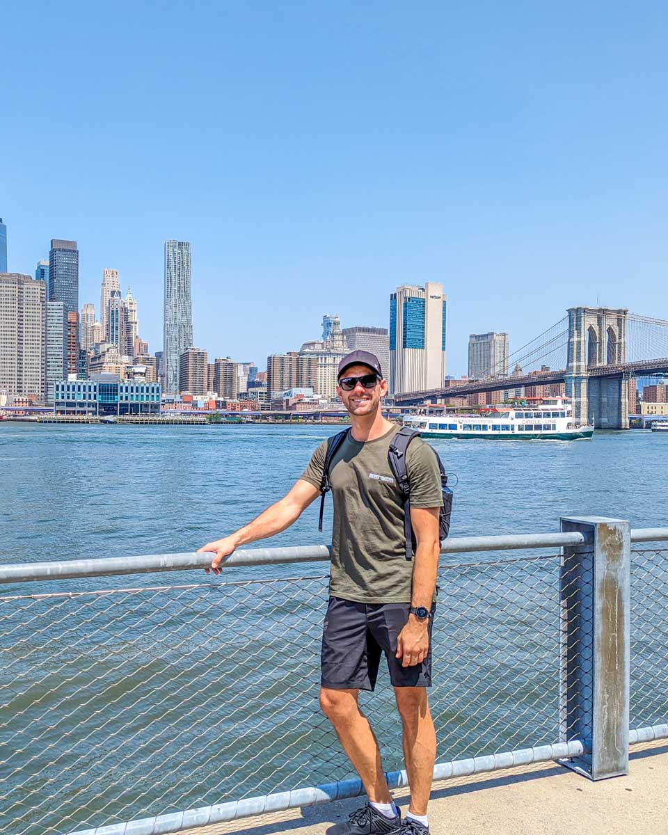 Daniel poses for a photo at Brooklyn Heights in New York City