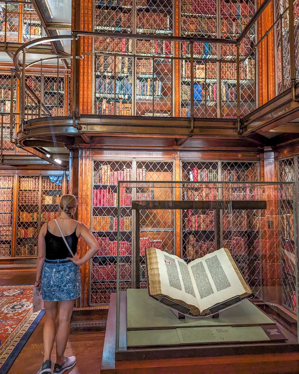 Old books inside the Morgan Library in New York City