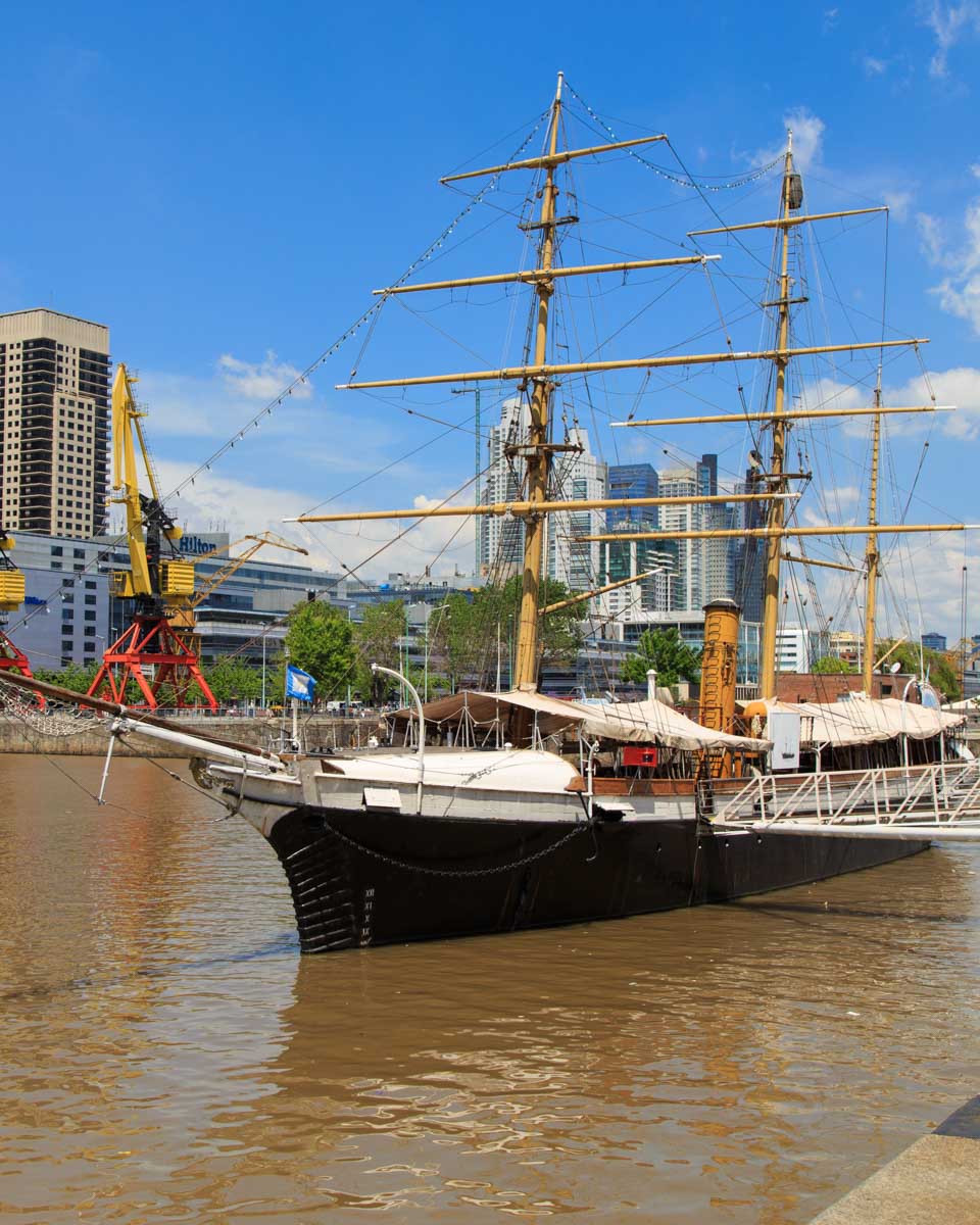 Old ship in Puerto Madero in Buenos Aires, Argentina
