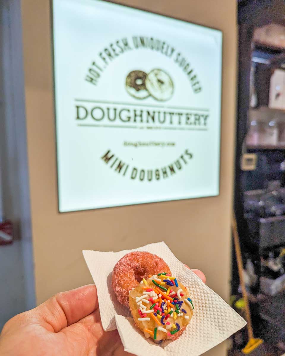 The two doughnuts we got to try at Doughnuttery at the Chelsea Market on our food tour