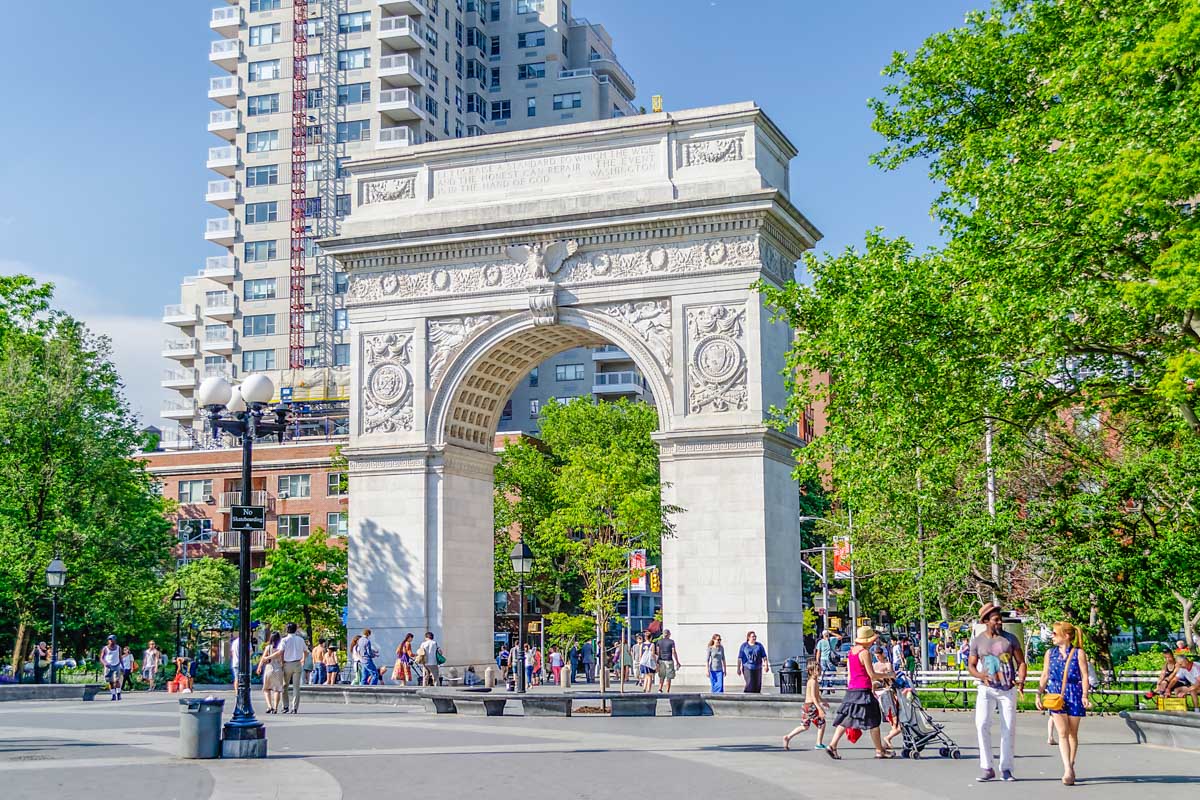 Washington Square Arch in Greenwich Village New York City