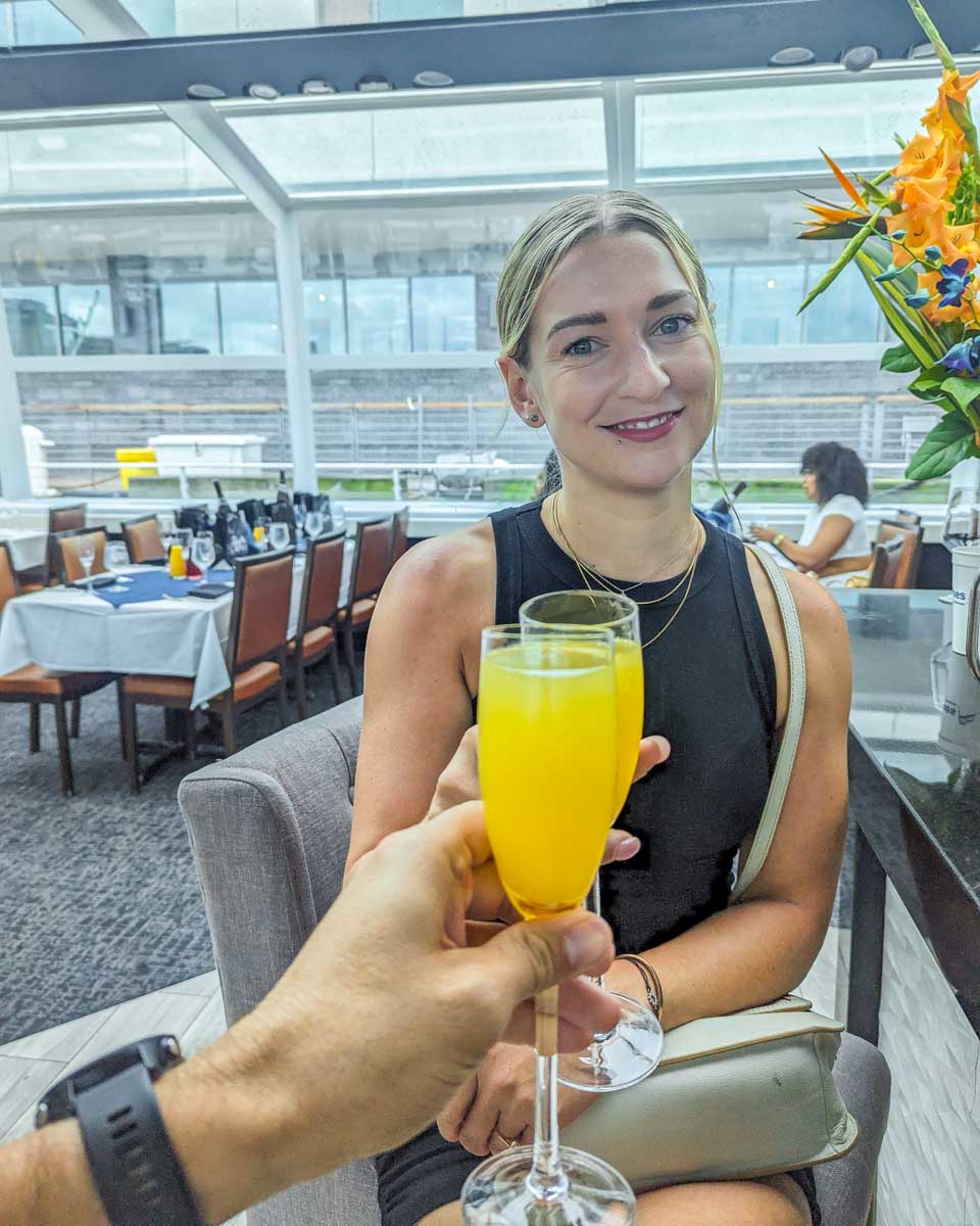 Bailey and Daniel cheers on a brunch cruise in Washington DC