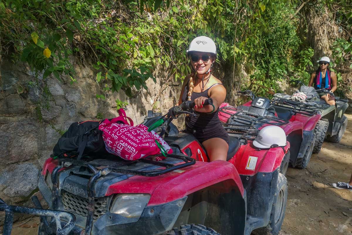 Bailey on an ATV in Tulum, Mexico