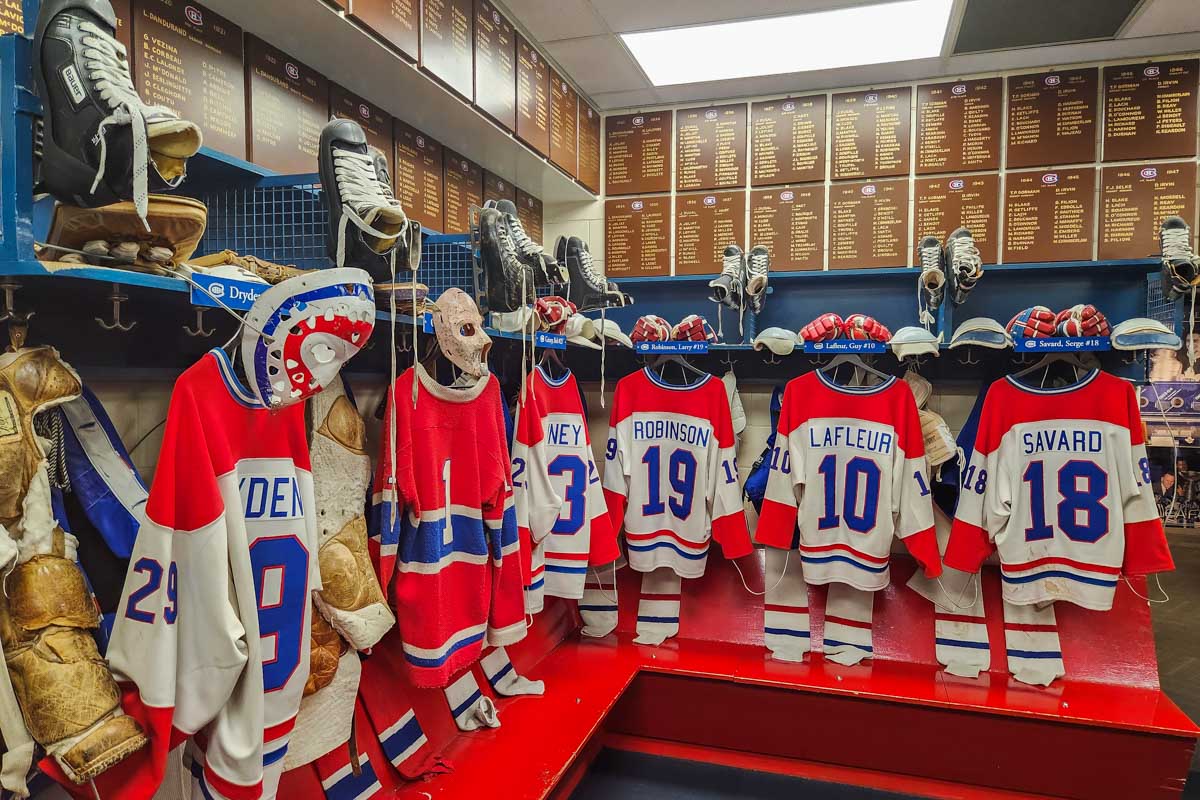 Canadiens Dressing Room inside the Hockey hall of Fame in Toronto