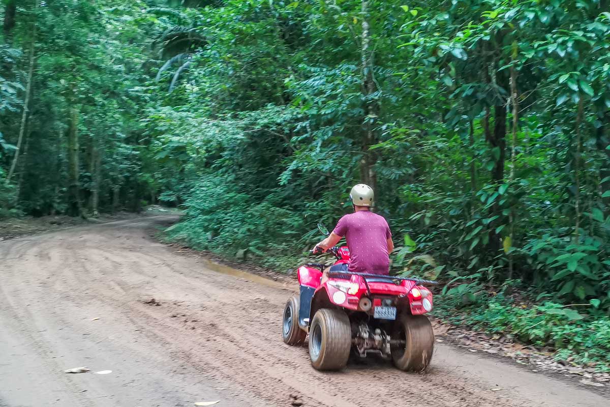 Daniel rides an ATV in Tulum, Mexico