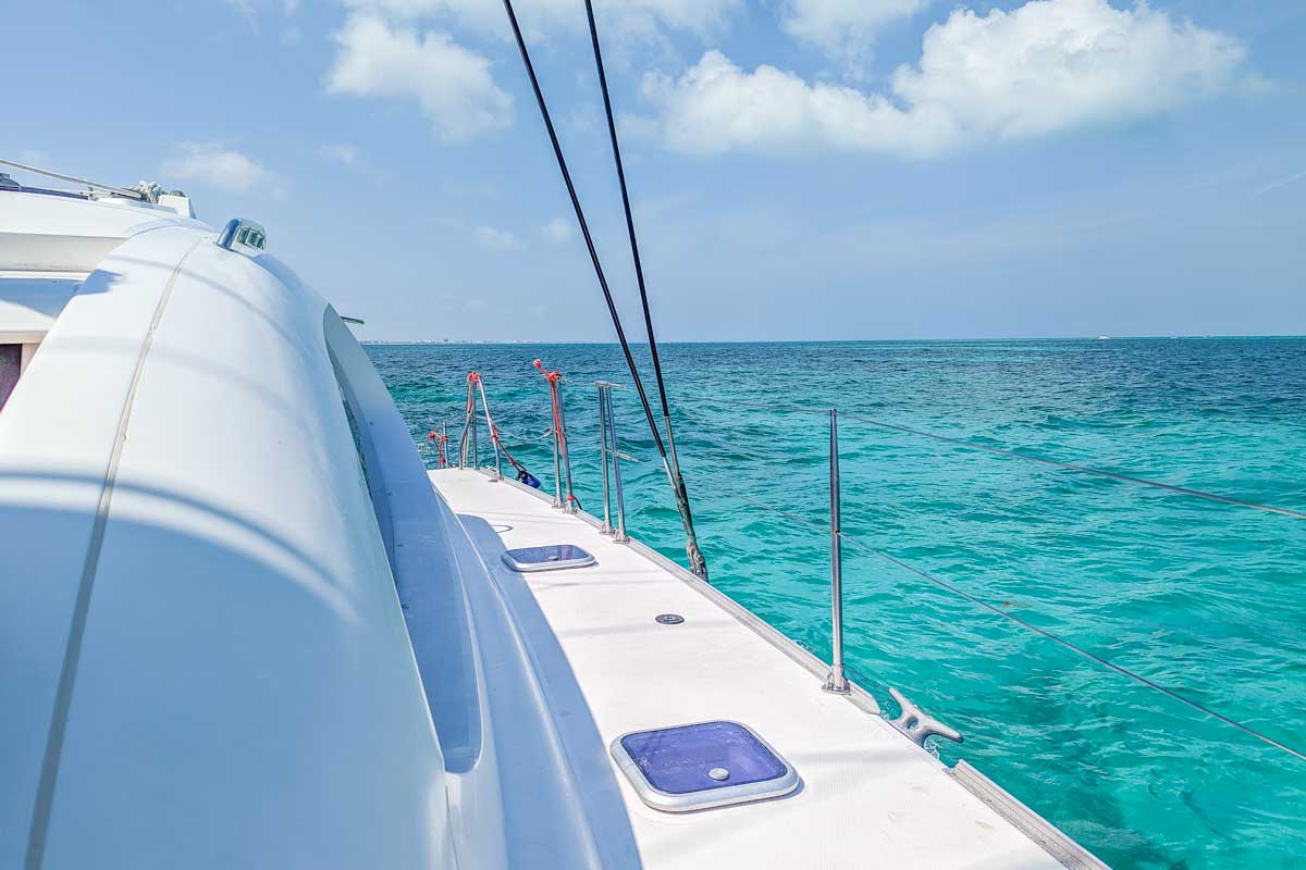 Epic views of the crystal clear waters from our Puerto Vallarta, Mexico catamaran cruise