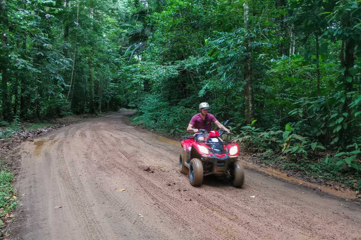 Riding an ATV in Tulum, Mexico