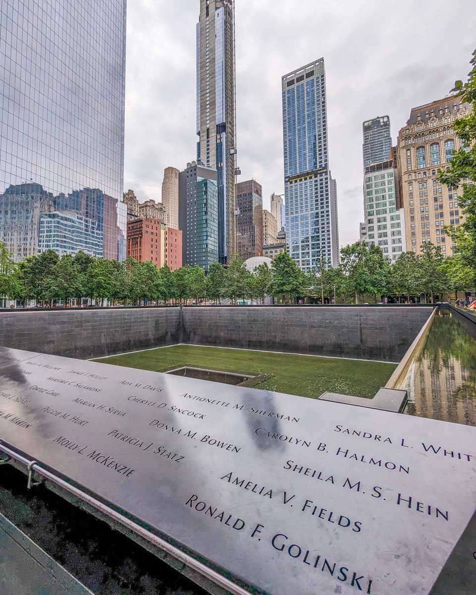 The 911 Memorial outside the 911 Museum in NYC