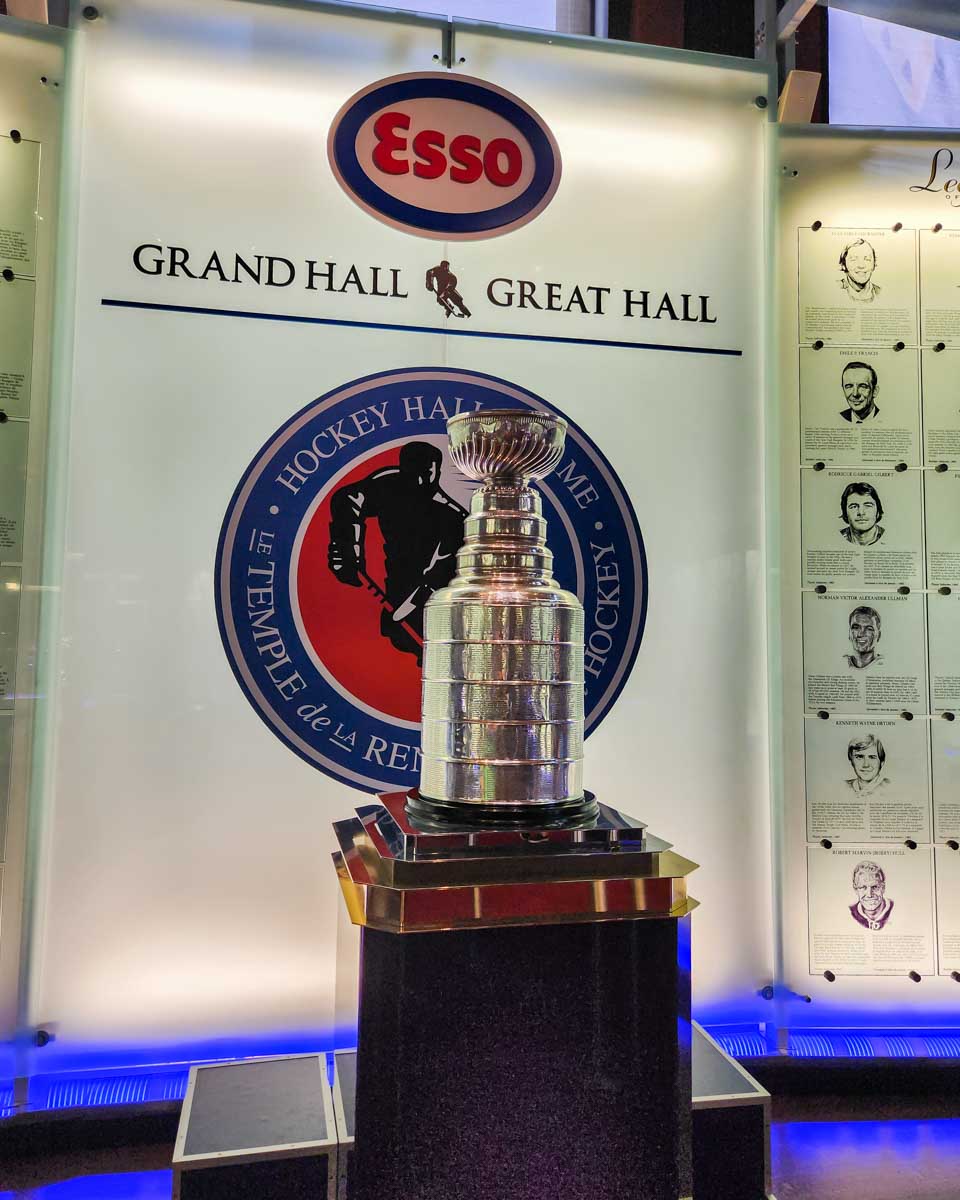 The Stanley cup inside the Esso Great HallÂ