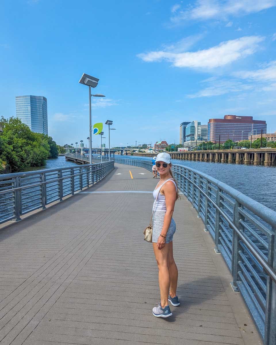 Bailey walks Schuylkill Banks in Philadelphia