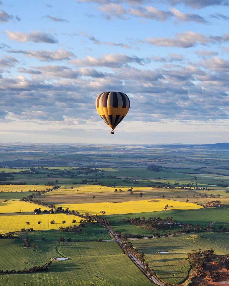 Ballooning in the Avon Valley at sunset