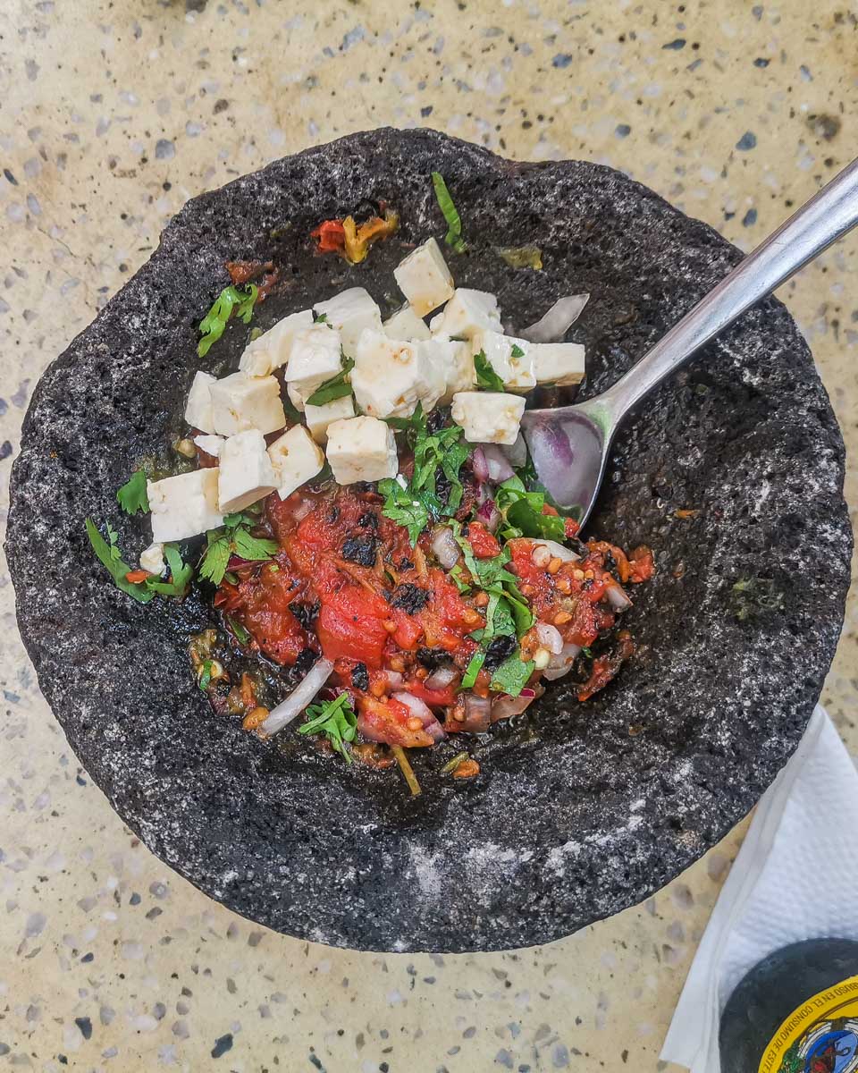 Fresh salsa we made on a food tour in Puerto Vallarta