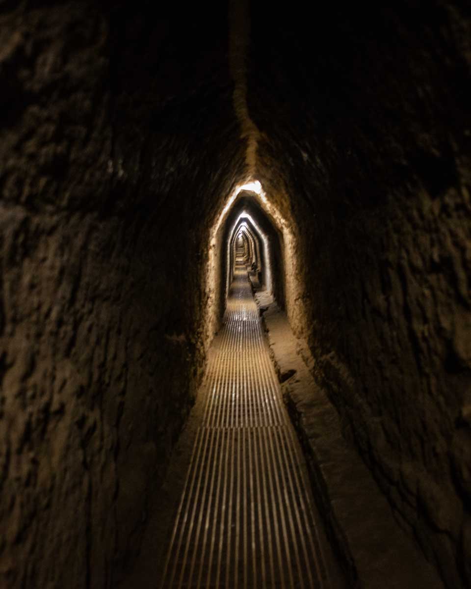 In the underground caves of Great Pyramid of Cholula, Mexico