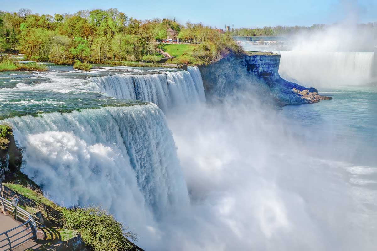 Niagara Falls as seen from the viewing tower on the USA side