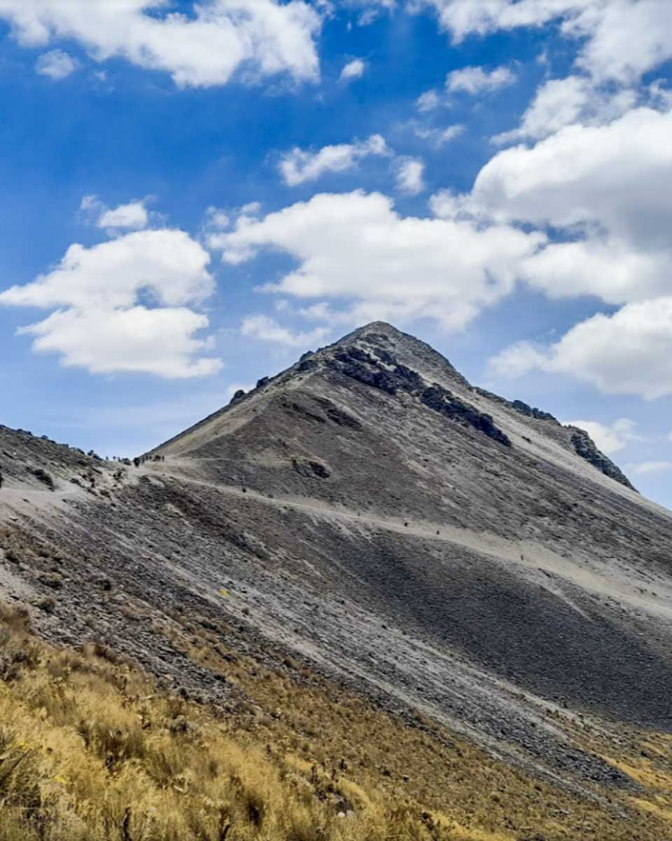 People climb Nevado de Toluca Volcano in Mexico