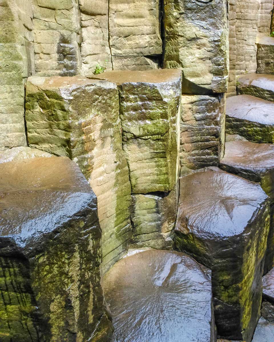 Stone steps at Basaltic Prisms, Mexico