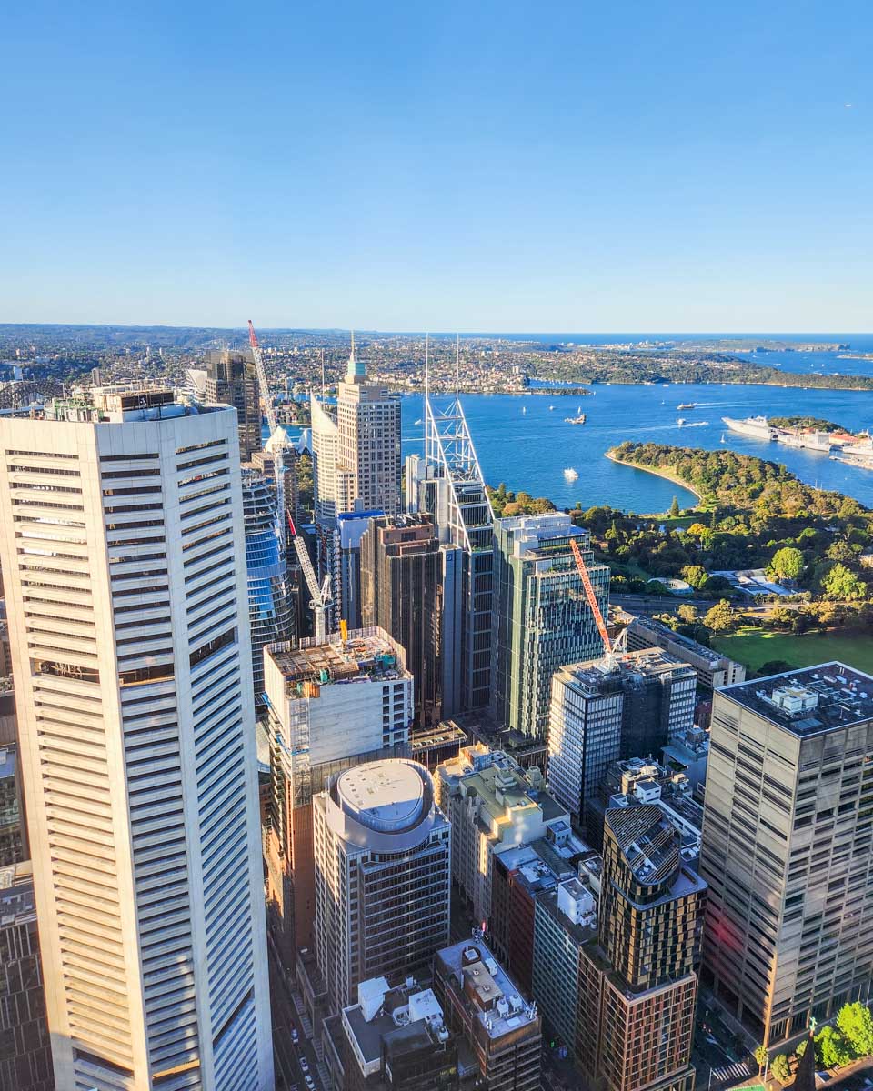 Sydney CBD seen from the Sydney Tower at sunset